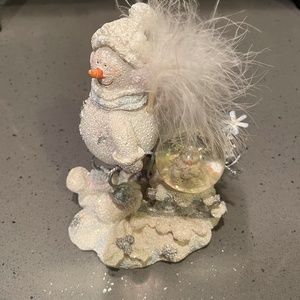 Snowman with snow globe decoration